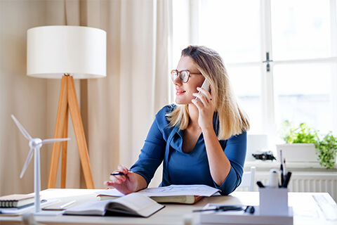 Woman making dental appointment